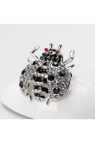 Yedi Yıldızlı Uğur Böceği Korsaj Pırlanta Broş Broş Kırmızı
