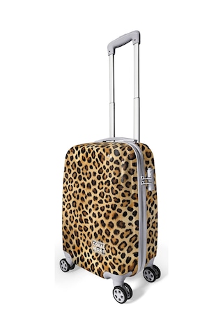 Coral High Leopar Desenli Kabin Boy Valiz 50cm 16550 Kahverengi