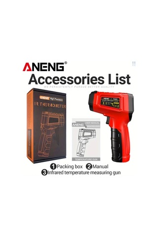 Boatshop1 Aneng Th203 Kırmızı Endüstriyel Kızılötesi Termometre Higrometre -50 600 Lazer Hedefleme Lcd Ekran Yüksek Hassasiyet