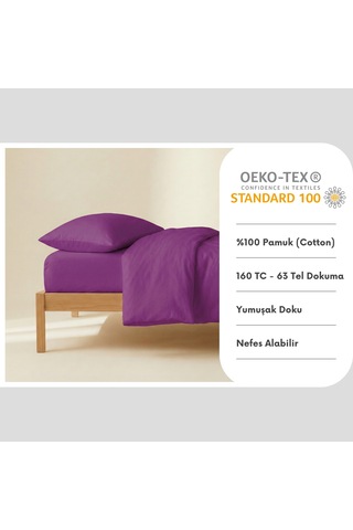 Prime Sleeks %100 Pamuk Yastık Kılıfı 2 Adet - Mor - 50x70cm Mor