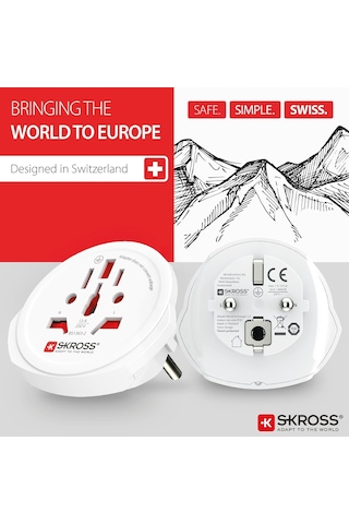Lexroo Seyahat Adaptörü,world To Europe,beyaz