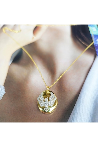 925 Ayar Gümüş Uzak Şehir Alya Anka Kuşu Kolyesi Rose - Gold - Gümüş