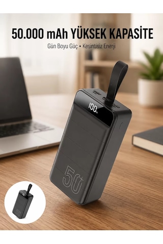 Hızlı Taşınabilir 50.000 Mah Powerbank Led Ekran Android Ve İos Uyumlu Yeni Nesil Renkli