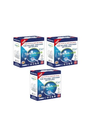 Turkishcare Hepsi Toz Bulaşık Makinesi Deterjanı 3 x 40 Yıkama
