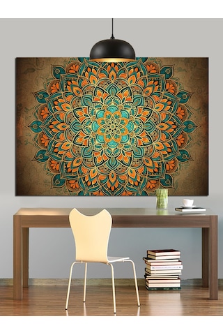 Karmaşık Geometrik Mandala Desenli Sanat Dekoratif Kanvas - Mdf Ahşap Tablo