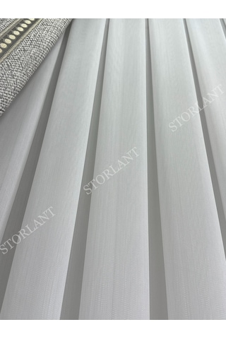 Bambu Ağır Gramajlı 1/3 Sık Pileli Ütü İstemez Tül Perde Özel Seri Yoğun Dokulu Premium Bambu Kırık Beyaz