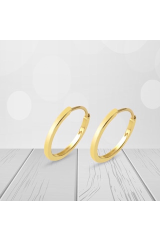 2,5 Cm Çaplı 14 Ayar Altın Halka Küpe