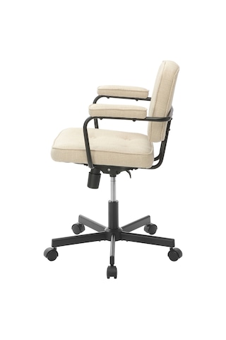 Button Çalışma Sandalyesi Kumaş - Vizon 62x77-87x60 Cm Bej