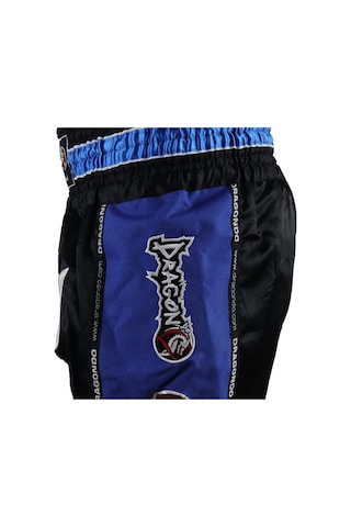 Dragondo Mt3018 Muaythai Şortu Nakışlı Muay Thai Şortu Mavi - Siyah