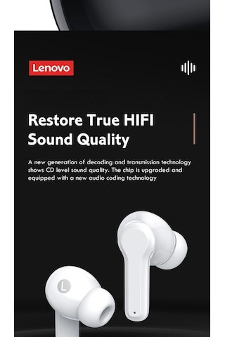 Novahub Lenovo Lp1s Kablosuz Kulaklık - Spor Kulaklık, Hafif & Konforlu, 10mm Hoparlör, 40mah Pil, 10m Menzil, Siyah