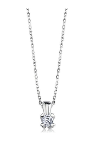 Swarovski Zirconia 0.60 Karat Kalp Tırnak Tektaş İkili Gümüş Set