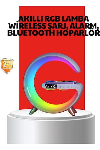 Cs Kablosuz Şarjlı Atmosfer Lambası Bluetooth Hoparlör Ve Akıllı Alarm Özellikli