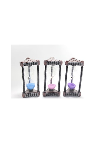 10 Adet Kum Saati Polyester Tasarımlı Dekoratif Zaman Ölçer Masa Dekoru Sand Timer Hourglass 21 X 9 Cm Diğer