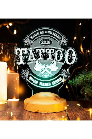 Tattoo, Dövme Severlere Hediye, Dövmeci Hediyesi, Tattoo Artistlerine Hediye Led Lamba