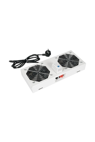 Lande 2 Li Fan Modülü Termostatlı, Switchli Anahtarlı Duvar Tipi Açık Gri Ral 7035