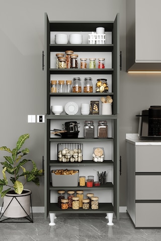 Ae-2086 Bala Antrasit Çok Amaçlı Mutfak Dolabı&banyo Dolabı