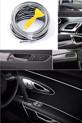 Torpido Fitil Krom Yeni Nesil Trim Fitil Araç İçi İp Şerit 5 Mtre