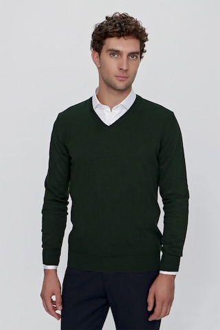 Morven Basic Dinamik Fit Rahat Kesim V Yaka Triko Kazak 99kc017004710 Haki
