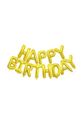 Geeksen Altın Renkli 16 İnç "happy Birthday" Harf Folyo Balon Seti - Parti Dekorasyonu, Yeniden Kullanılabilir, Festivite Atmosferi Artırıcı