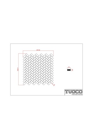 TUQCO Doğaltaş Herringbone Muğla B. Gümüş Honlu Mermer Mozaik