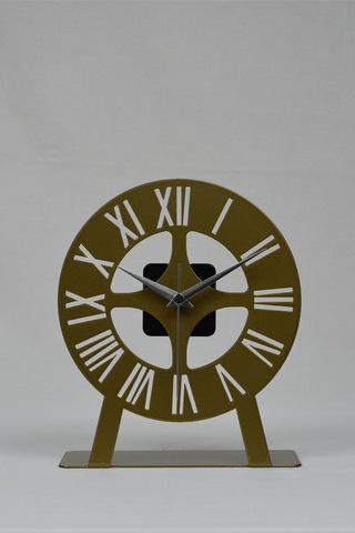 Roma Model Metal Lazer Kesim Akar Sessiz Mekanizmalı Masa Saati Gold