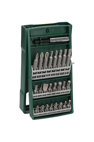 Professional Accessories X/line Mini 25 Parça Vidalama Seti, Plastik Kutu, Yeşil