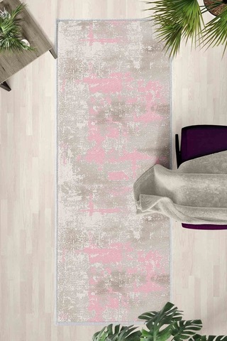 Ceren Pembe Vizon Yıkanabilir Yolluk