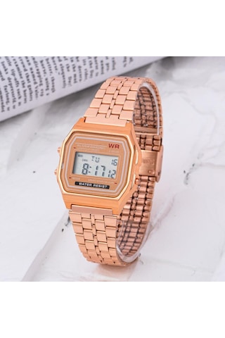 Retro Premium Serisi Rose Renkli Çelik Kordon Kadın Kol Saati St-304235
