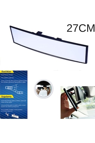 Ayna Makaslı Geçmeli İlave İç Dikiz Kör Nokta Aynası Bombeli Geniş Açı Üniversal Siyah 27cm 3r-270c
