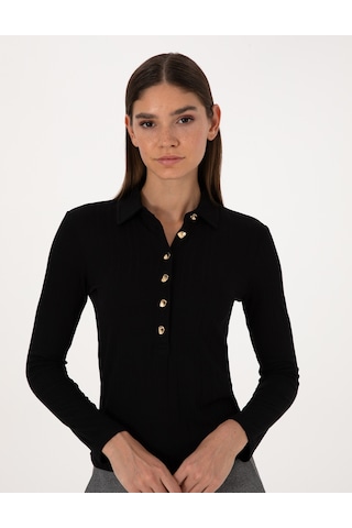 Pierre Cardin Kadın Siyah Bluz Örme 50309153-vr046 Siyah