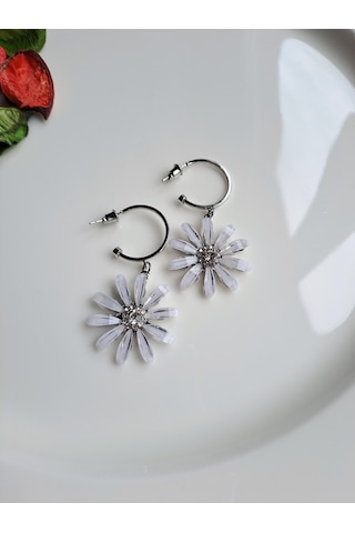 Dali Shop Papatya Figür Sallantılı Halka Küpe Gümüş