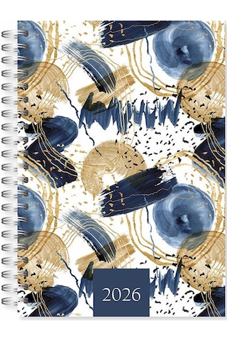 Lizy 2026 Spiralli 17x24 Cm Günlük Ajanda Model-7 Mavi