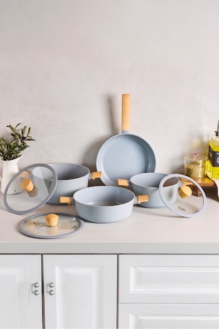 Danish Cook Grey İndüksiyon Tabanlı 7 Parça Tencere Seti Gri