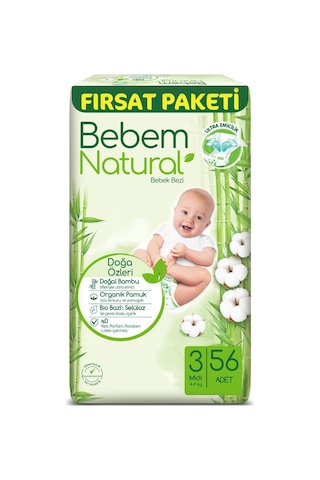 Bebek Bezi Midi 3 Beden Fırsat Paketi 56 Adet