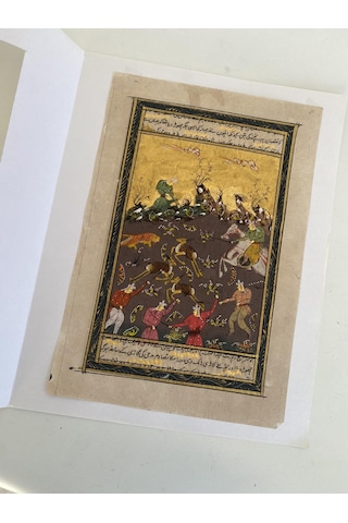 Avcılık Konulu El Yapımı Minyatür Resim 28x17 Cm