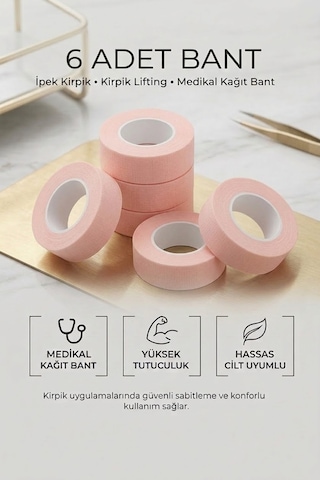 İpek Kirpik Bandı Pembe 6 Adet
