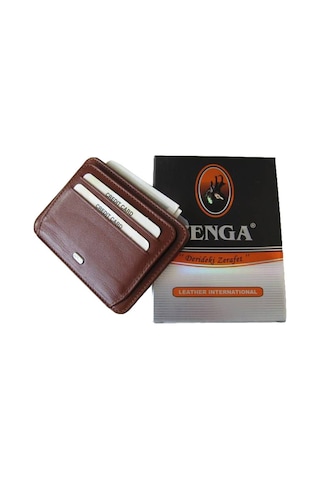 Zenga Deri Cüzdanlı Kredi Kartlık 023-Taba