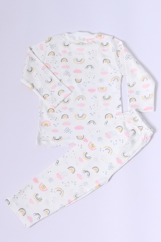 Hçm Bebek Pamuk Pijama Takımı Renkli Baskılı Bisiklet Yaka A2 Pembe