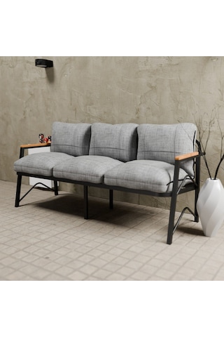Mb Garden Furnıture Simetri Model, Balkon, Bahçe, Cafe, Metal Koltuk Takımı, Bahçe Takımı , Çay Seti, Üçlü Koltuk Açık Gri