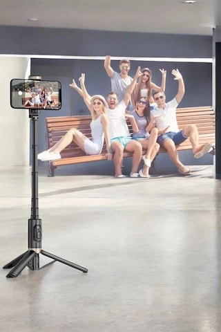 Mey Najmaddin Selfie Çubuğu Tripod Kumandalı Telefon Tutucu Siyah Najmaddin