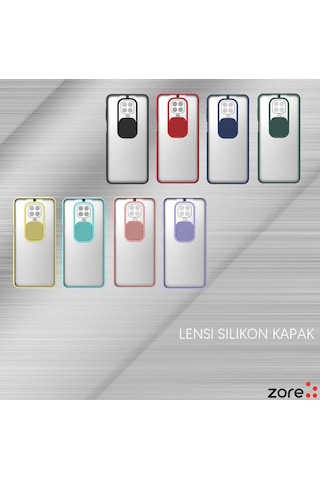 Ekılıf - Xiaomi Redmi Note 9 Pro Uyumlu - Kılıf Slayt Sürgülü Arkası Buzlu Lensi Kapak - Lacivert