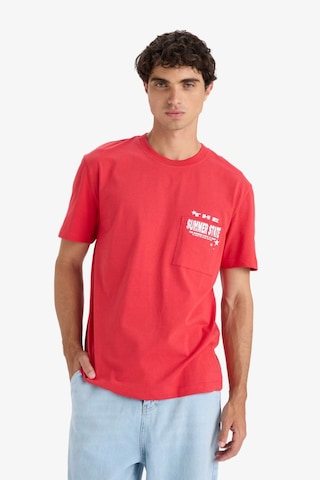 Defacto Regular Fit Bisiklet Yaka Baskılı Kısa Kollu Tişört F8540ax25hsrd39 Kırmızı