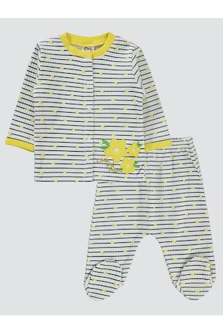 Civil Baby Kız Bebek Pijama Takımı 1-6 Ay Sarı Sari