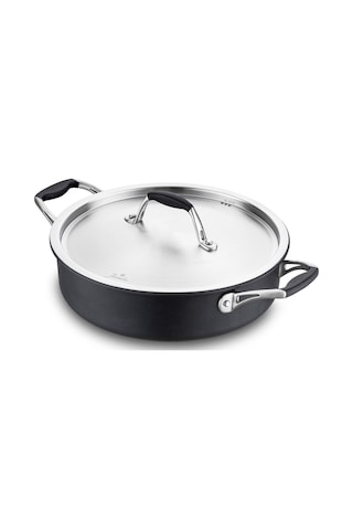 Jumbo New Moment Diamond Siyah Basık Tencere 26 Cm Siyah