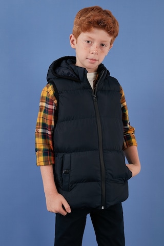 Lela Fermuarlı Kapüşonlu Cepli Şişme Unisex Çocuk Yelek 5761983 Lacivert