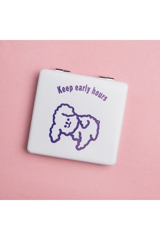 Sevimli Şekiller Kara Cep Aynası 1 Adet-1634 Beyaz