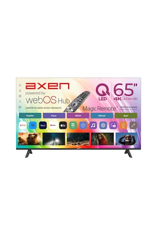 Axen AX65QUMLN-W02M 65" 4K Ultra HD webOS ThinQ AI Destekli Sihirli Kumanda 164 cm QLED 4K SMART TV