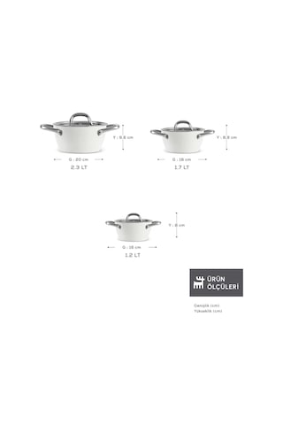 Karaca x Refika Swiss Crystal Creamy Metal 6 Parça Midi Tencere Set Krem