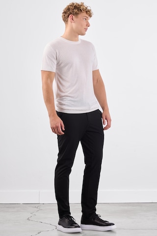 Dufy Ekru O Yaka Düz Renk Kısa Kollu Slim Fit Triko Tshirt Ekru