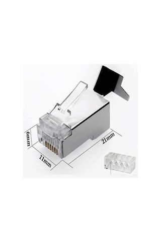 Speeduf Cat7 Metal Konnektör Rj45 Cat7 Jack + Kablo Ayraç 40lık Paket